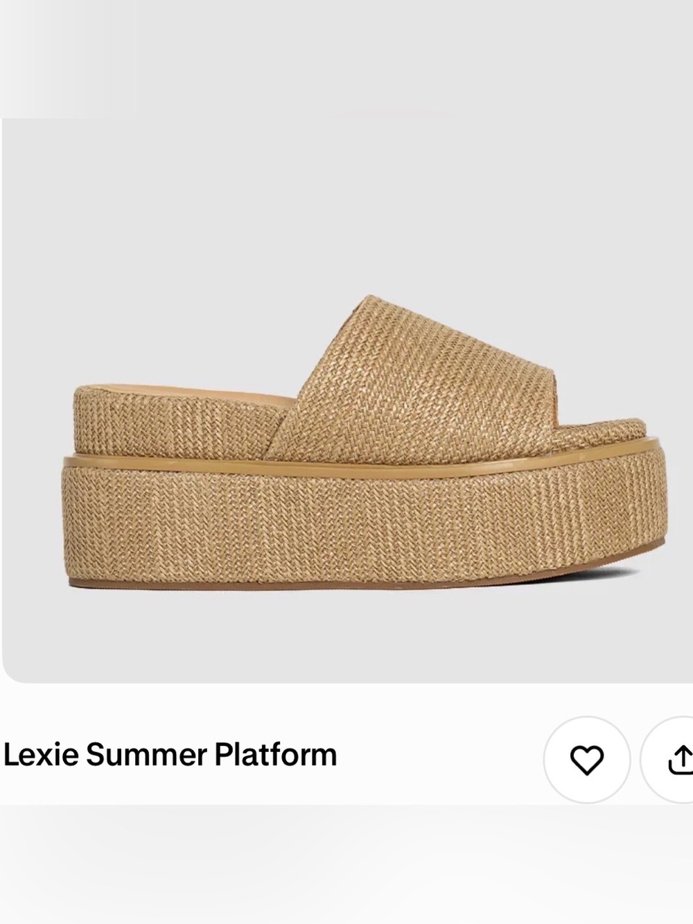 ShuShop Lexie Natural Raffia Tan Platform Slide 6